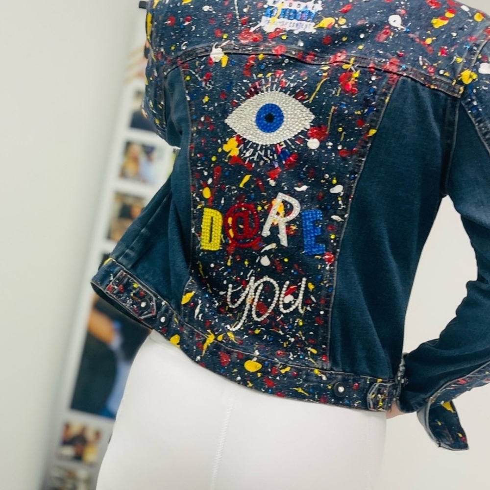 SAGII Colorful Splatter Denim Jacket - Picture 4 of 5